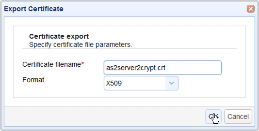 export certificate x509 as2